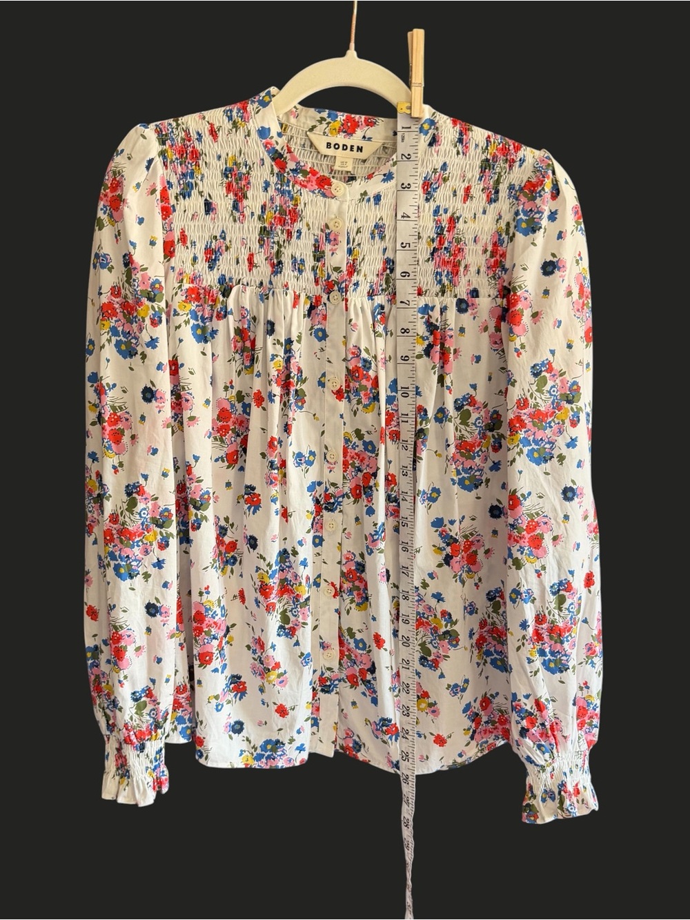 BODEN Helena Cotton Blouse White Floral 8 - Picture 12 of 13